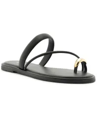 アレッツォ レディース シューズ サンダル Arezzo Womens Pamela Toe Ring Flat Sandals Black ブラックのサムネイル