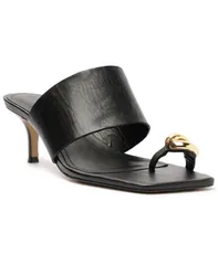 アレッツォ レディース シューズ サンダル Arezzo Womens Kendall Mid Stiletto SlipOn Sandals Black ブラックのサムネイル