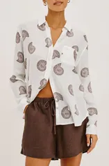 レイルズ レディース トップス シャツ プリント Rails Charli Seashell Print ButtonUp Shirt SPIRAL SHELLSのサムネイル