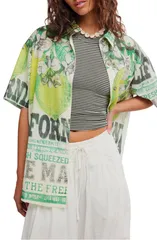 フリーピープル レディース トップス シャツ コットン Free People Fresh Squeezed Cotton ButtonUp Shirt CITRUS FADEのサムネイル