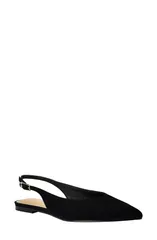 ゲス レディース シューズ パンプスエード GUESS Dorazio Slingback Pointed Toe Suede Flat Women BLACK 001 ブラックのサムネイル