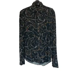 【中古】LOUIS VUITTON ルイ・ヴィトン モノグラム チェーン柄 シャツ RM172M DDR HDS08W サイズ:XXS ブラック カジュアルシャツ 26020552 RDのサムネイル