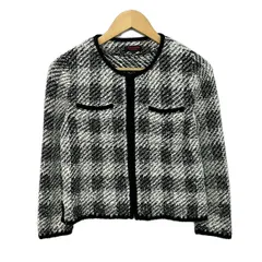 YUKITORII(ユキトリイ) カーディガン サイズ38 M レディース美品  - 黒×白 長袖のサムネイル