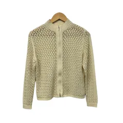 HANAE MORI(ハナエモリ) カーディガン サイズ40 M レディース美品  - ベージュ 長袖/ジップアップ/Deuxのサムネイル