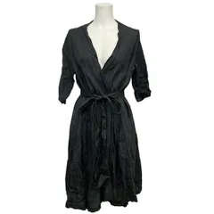 fog linen work/FLW(フォグリネンワーク) カーディガン サイズM レディース美品  - ダークグレー 七分袖/麻/ロング丈のサムネイル
