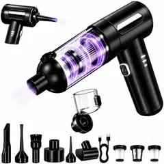 ★新品★【吹き飛ぶ/吸い込む/空気入れ/空気抜き】ハンディクリーナー 掃除機 ハンディ 多機能ミニ 掃除機 車用掃除機 28000PA強力 充電式 多機能 コードレス 4in1電動エアーポンプ機能付き 吸引力 カークリーナーパワフル HEPA 2dd5eed8のサムネイル