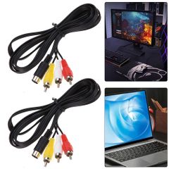 3RCA 1.8m 9-pin Audio Video AV Cable for Sega Genesis 2/3