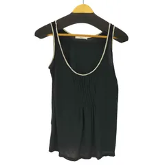 プラダ PRADA MADE IN ITALY イタリア製 レーヨン シルク ピンタック ノースリーブ カットソー Tシャツ タンクトップ  レディース import：S のサムネイル