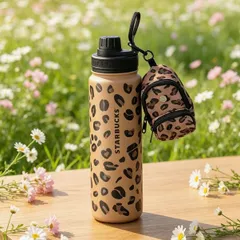 【新作】Starbucks スターバックス 中国限定 レオパードコーヒーシリーズ 750ml ミニリュック型チャーム付き 水筒のサムネイル