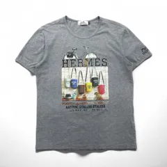 HERMES イタリア製 フォトグラフィック プリント Tシャツ XL グレー コットン ALINEのサムネイル