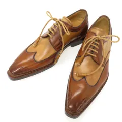 【中古】ステファノブランキーニ Stefano Branchini カーフ ドレスシューズ ブラウンxベージュ【サイズ6 1/2】【メンズ】のサムネイル