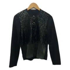 tricot COMMEdesGARCONS(トリココムデギャルソン) カーディガン レディース - 黒×カーキ 長袖/スパンコール/シースルーのサムネイル