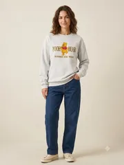 Vintage 90s Winnie the Pooh Bear Sweatshirt Velva Sheen Made in USA Gray Adult L Disney Hundred Acre Woodのサムネイル