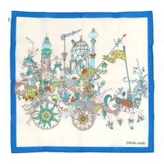 エルメス カレ45 La Folle Parade ラ フォル パレード ユニセックス ホワイト ブルー HERMES【中古】 【アパレル・小物】のサムネイル