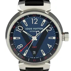 【保証書】ルイ・ヴィトン Louis Vuitton タンブール GMT Q1157 腕時計 SS レザー 自動巻き ブルー系 メンズ 【中古】のサムネイル