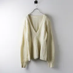 ケイル KAYLE WOOL RIB PEPLUM KNIT ウール リブ リパーム ニット プルオーバー F■オフホワイト Vネック 長袖【2400015093345】のサムネイル