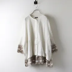 今季 2026SS マーブルシュッド marble SUD EMB ラッコレース ハオリブラウス ホワイト／トップス ノーカラー 刺繍【2400015093833】のサムネイル