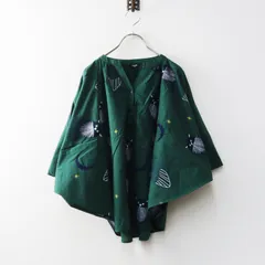 2025SS マーブルシュッド marble SUD Yambaru forest バードブラウス グリーン∥スキッパー 綿麻 刺繍【2400015098517】のサムネイル