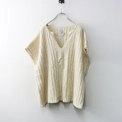 クロスアンドクロス Cloth&Cross キーネック リブニット プルオーバー F｜オフホワイト トップス フレンチスリーブ【2400015096100】のサムネイル