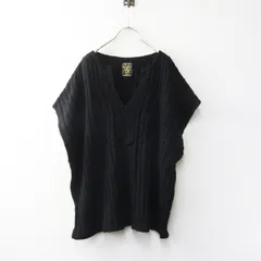 クロスアンドクロス Cloth&Cross キーネック リブニット プルオーバー F｜ブラック トップス フレンチスリーブ【2400015096117】のサムネイル