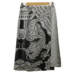 良品 VIVIENNE TAM ヴィヴィアンタム パワーネット ドラゴンプリント スカート サイズ38 グレー×ブラック レディース 古着 中古 USEDのサムネイル