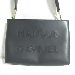 良品 MANSUR GAVRIEL マンサーガブリエル エンボスロゴ ショルダーバッグ ブラック レディース 古着 中古 USEDのサムネイル