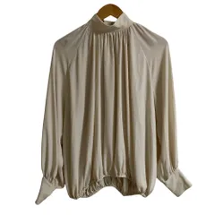 美品 BEIGE ベイジ ギャザーネック ロングスリーブ ブラウス サイズ4 ベージュ レディース 古着 中古 USEDのサムネイル