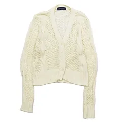 美品 Lois CRAYON ロイスクレヨン 21SS 透かし編み ニット カーディガン ロングスリーブ M アイボリー レディース 古着 中古 USEDのサムネイル