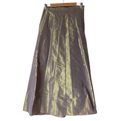 美品 ETRO エトロ シルク フレア ロングスカート 42 カーキ レディース 古着 中古 USEDのサムネイル