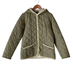 美品 Lavenham ラベンハム フーデッド キルティングジャケット 36 オリーブ レディース 古着 中古 USEDのサムネイル
