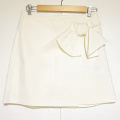 未使用 RED VALENTINO レッドヴァレンティノ フロントリボン ラップミニスカート サイズ38 オフホワイト レディース 古着 中古 USEDのサムネイル