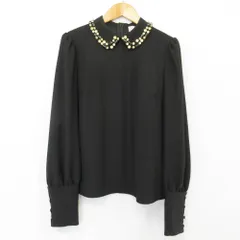 未使用 RED Valentino レッドヴァレンティノ ビジューカラー ロングスリーブ ブラウス 38サイズ ブラック レディース 古着 中古 USEDのサムネイル
