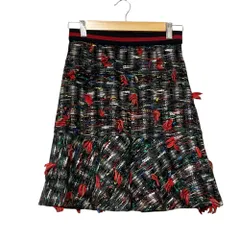 未使用 LANVIN en Bleu ランバンオンブルー ひざ丈 ツイードフレアスカート サイズ36 マルチカラー レディース 古着 中古 USEDのサムネイル