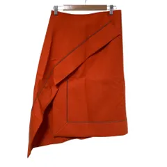良品 SACAI サカイ ウール パイピングデザイン アシンメトリースカート 21-05727 サイズ1 オレンジ レディース 古着 中古 USEDのサムネイル