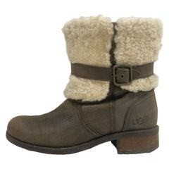 UGG(アグ) ショートブーツ 23 レディース ブレア 1008220 ダークブラウン×アイボリー ムートン