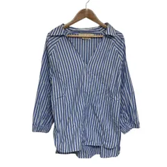 美品 24SS MARNI マルニ ストライプ スキッパー プルオーバーシャツ ブラウス サイズ38 ライトブルー ホワイト レディース 古着 中古 USEDのサムネイル