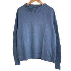 美品 MHL. MARGARET HOWELL マーガレットハウエル TWISTED COTTON LINEN ハイネック コットンリネン ニット セーター 2 ブルー レディース 古着 中古 USEDのサムネイル