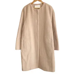 美品 Ballsey ボールジー アルパカブレンド ウール ノーカラーコート 34 ピンクべージュ レディース 古着 中古 USEDのサムネイル