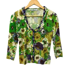 BLUMARINE(ブルマリン) カーディガン サイズI42 M レディース - グリーン×パープル×マルチ 長袖/花柄のサムネイル