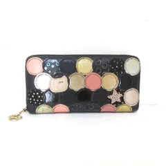 良品 TSUMORI CHISATO CARRY ツモリチサト キャリー マルチドット チャーム付き ロングウォレット 長財布 ブラック レディース 古着 中古 USEDのサムネイル