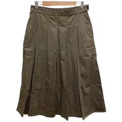 美品 25SS MHL エムエイチエル マーガレットハウエル SUPERFINE COTTON TWILL プリーツスカート 3 ブラウン レディース 古着 中古 USEDのサムネイル