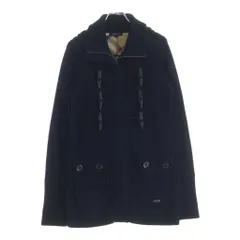 BURBERRY BLACK LABEL (バーバリー ブラックレーベル) ダッフルニットジャケット ジップアップ エポレット コットン ネイビー B1N05-301-28のサムネイル