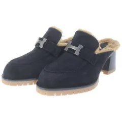 HERMES (エルメス) フロール60 コンスタンス金具 ローファー ブラック×ブラウン ボア×スエード #37のサムネイル