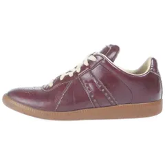 Maison Margiela (メゾンマルジェラ) REPLICA GERMAN TRAINER レプリカ ジャーマントレーナー パテントレザー パンチング加工 ローカットスニーカー バーガンディ レディースのサムネイル