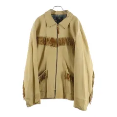 RRL (ダブルアールエル) 90S 三ツ星タグ フリンジ ジップアップ レザージャケット ベージュのサムネイル