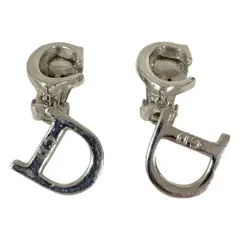 美品 Christian Dior クリスチャンディオール ヴィンテージ ロゴモチーフ イヤリング シルバーカラー レディース 古着 中古 USEDのサムネイル