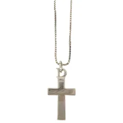美品 Christian Dior クリスチャンディオール ヴィンテージ クロスモチーフ チェーンネックレス シルバーカラー レディース 古着 中古 USEDのサムネイル
