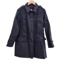 美品 BURBERRY LONDON バーバリーロンドン リネン シングル トレンチコート 44 ネイビー レディース 古着 中古 USEDのサムネイル