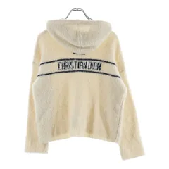 Christian Dior (クリスチャンディオール) カシミヤ混 バックデザインニットフーディー パーカー アイボリー #XS 244S87AM143のサムネイル
