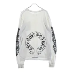 CHROME HEARTS (クロムハーツ) CH L/S T-SHIRT バックホースシュー アームフローラル クルーネック 長袖Tシャツ カットソー ホワイトのサムネイル